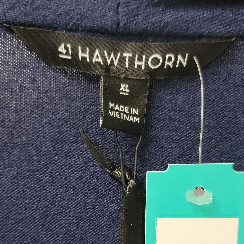 41 Hawthorn Navy Draped Wrap-Front Blouse - Picture 4 of 13